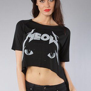 UNIF Cropped “Meow” tank top